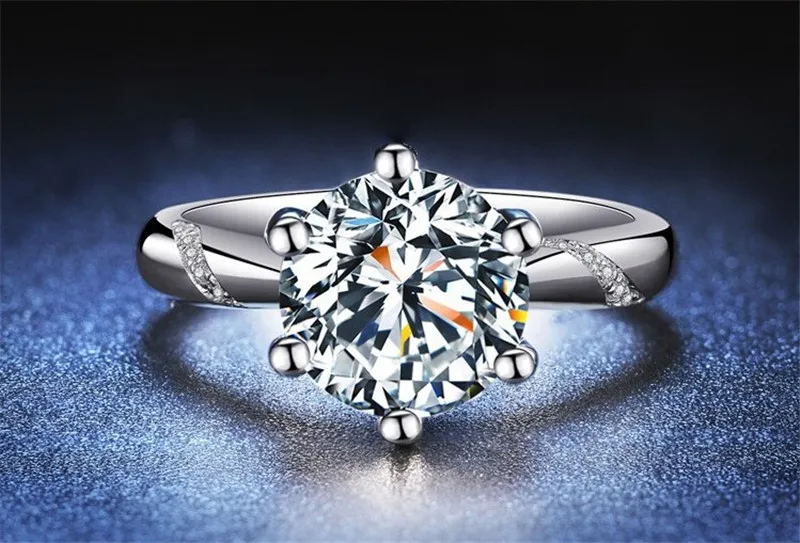 Бриллиантовые кольца для 925 стерлингового серебра 1.5ct AAAAA cz обручальное женщин