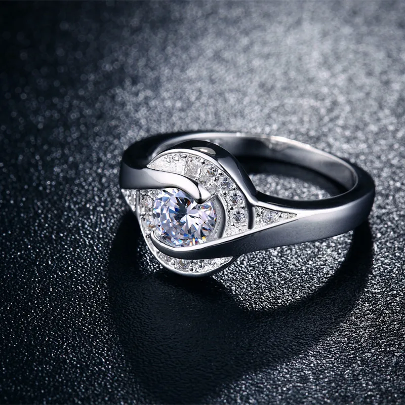 Eleple White Gold color Rings for women Engagement Ring Wedding bands gifts Wholesale jewelry accessories supplier VSR006 | Украшения и