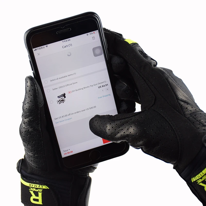 

Vemar Titanium Motorcycle Gloves Leather Motocross Racing Gloves Motorbike riding Gloves Protective Guantes Luvas Para Motor