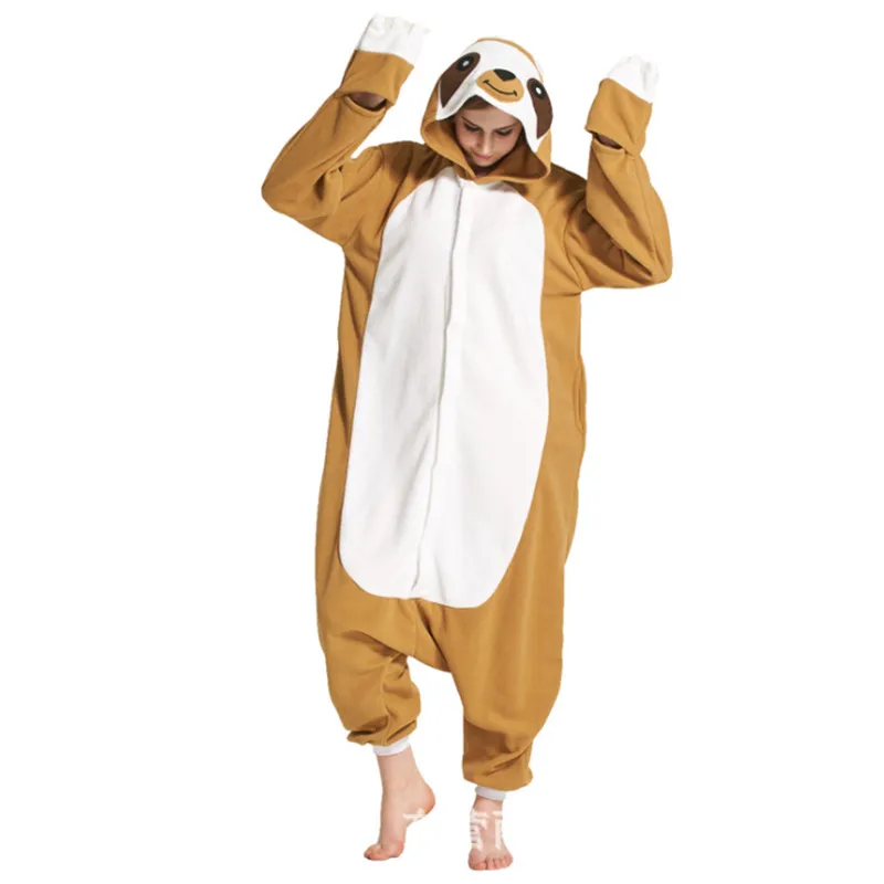 Оптовая продажа животных кигуруми Ленивец Onesie взрослых унисекс косплэй костюм
