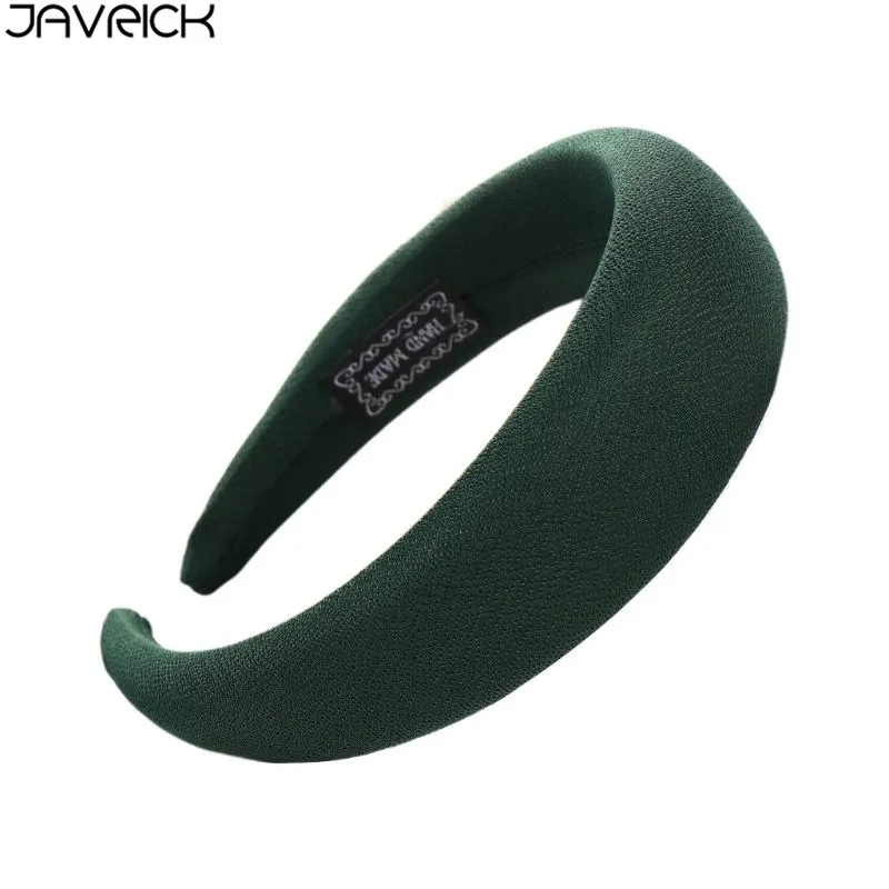 Deep Green Корейские женские мягкие уплотненные губки широкая повязка на голову для женщин сладкий карамельный цвет обруч для волос окантовка текстурированная поверхность Банкетный головной убор - Цвет: Deep Green