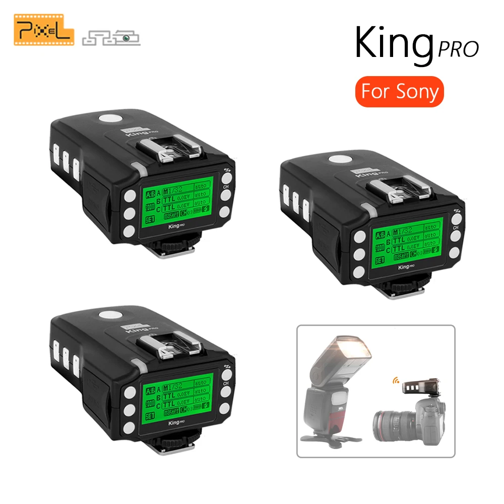 3x PIXEL KING PRO для Sony MI Shoe Camera TTL HSS 1/8000S LCD Flash Trigger Control Canon Nikon Speedlite On King Pro X Receiver|king pro|pixel