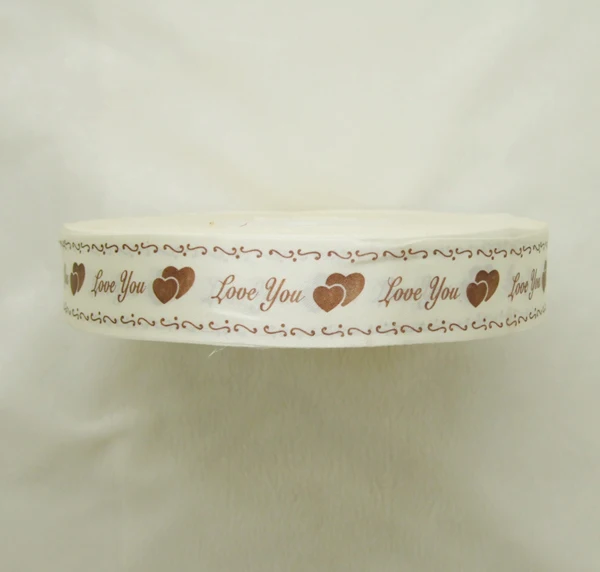 Сатиновая лента 1 дюйм 10 ярдов/партия кофейные цвета Love & sweet heart cream one faceSoft | Дом и