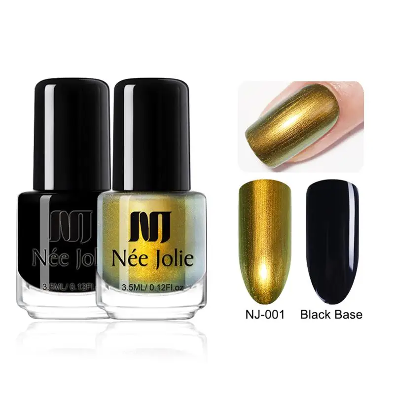 2 bottles-1 NEE JOLIE 2 бутылки/набор лак для ногтей Хамелеон 3,5 мл Блестящий лак для ногтей требуется черная основа - Цвет: 2 bottles-1