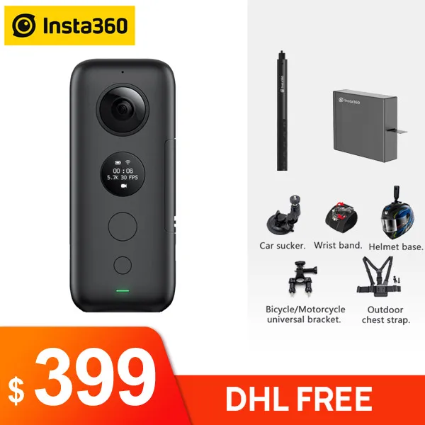 Insta360 Экшн-камера ONE X VR 360 панорамная камера для iPhone и Android 5,7 K видео 18MP фото невидимая селфи палка штатив