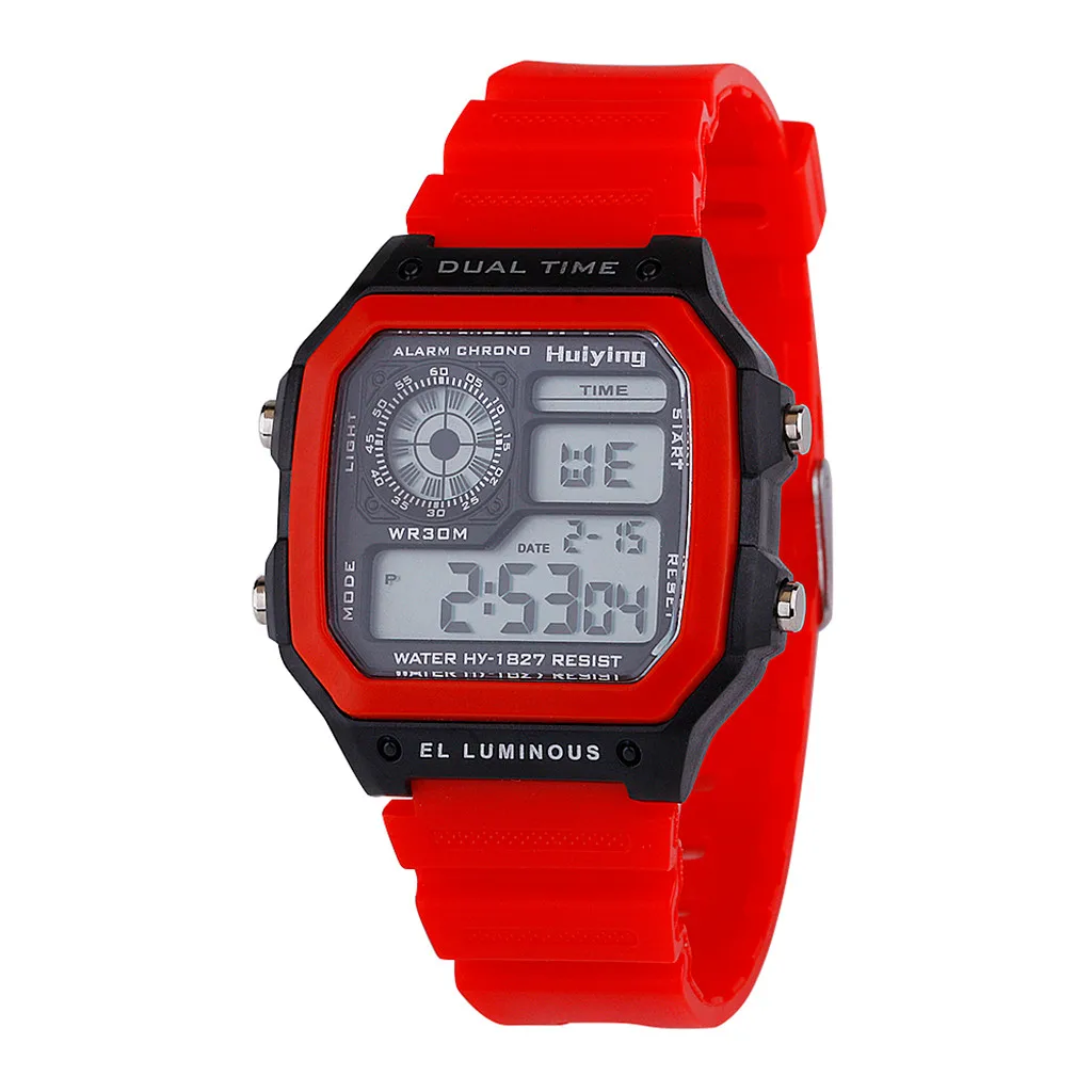 Wo мужские часы reloj mujer, водонепроницаемые, с двойным временем, мужские, многофункциональные, светодиодный, электронные, спортивные часы