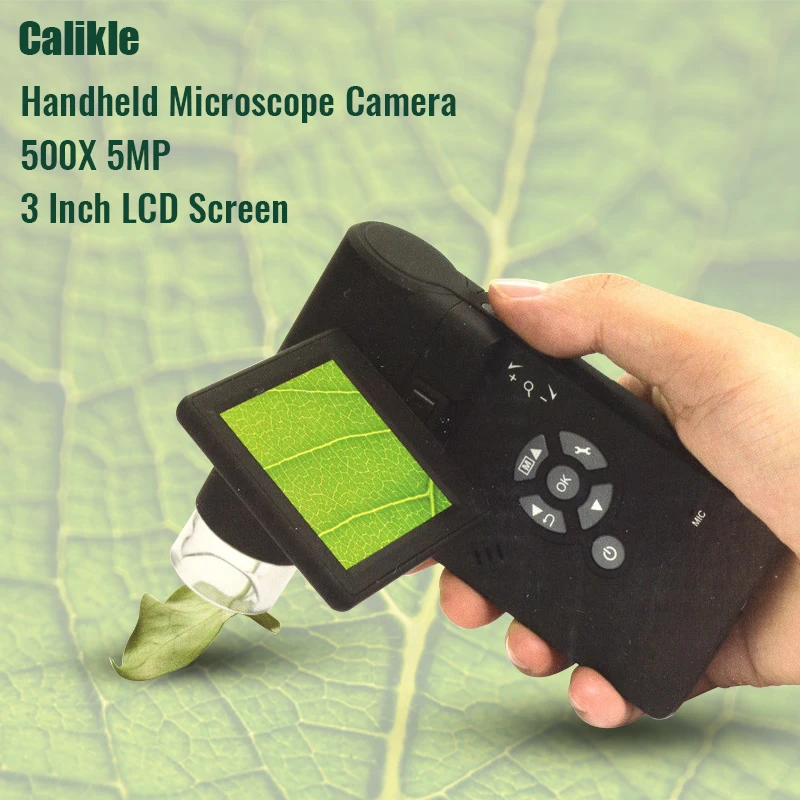 

Handheld Portable Mobile 500X 5MP HD Digital Mignifier Microscope Camera 3 Inch Foldable LCD Screen for Soldering and biological