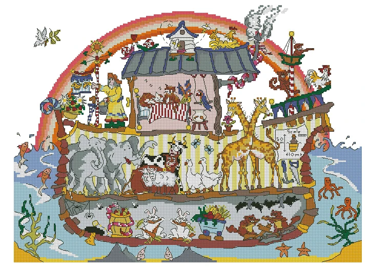 Высококачественный Набор для вышивки крестиком Ноев ковчег | Дом и сад