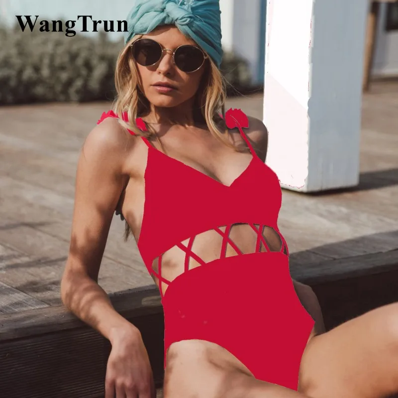 Wangtrun цветочный Одна деталь купальник бикини Для женщин Купальники Push Up ванный
