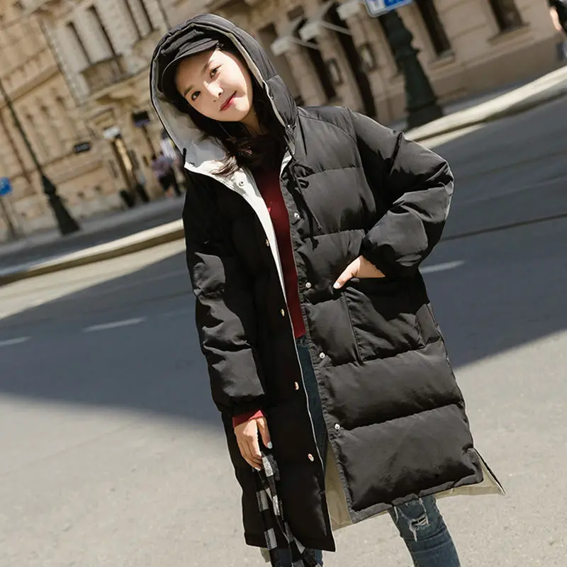 2019 новая зимняя куртка женская парка пальто Повседневная Длинная пуховая плюс