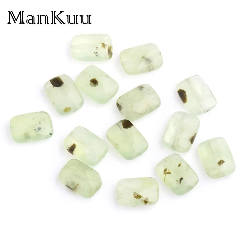 ManKuu 10*14 мм Прямоугольный натуральный виноградный камень класса AA бледно зеленый