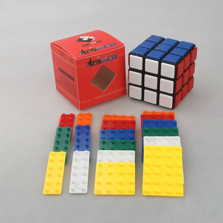 

Кубик магический cubetранский с пластиковыми цветными наклейками, 3x3x3