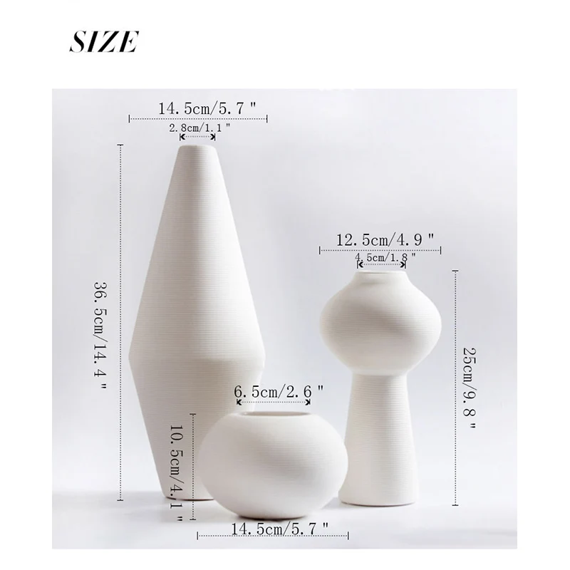 

Zakka Creative Modern Minimalist Crafts White Ceramic Vase Home Decorations Vegetarian Vase Flower Vase Home Decor Accessories