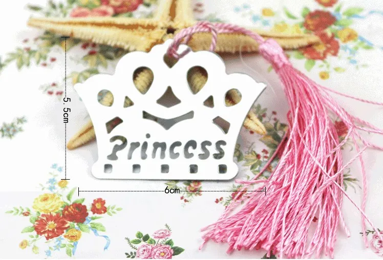 10 шт. милые серебряные закладки принцессы в коробке с короной принца для свадьбы