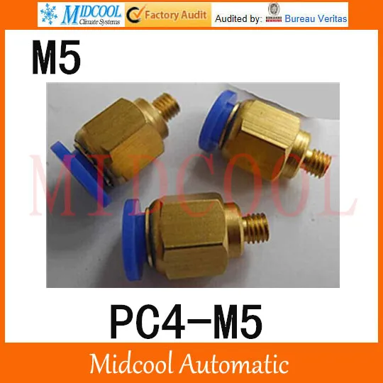 

Quick connector PC4-M5,4mm to M5 male pass-through, brass pneumatic components