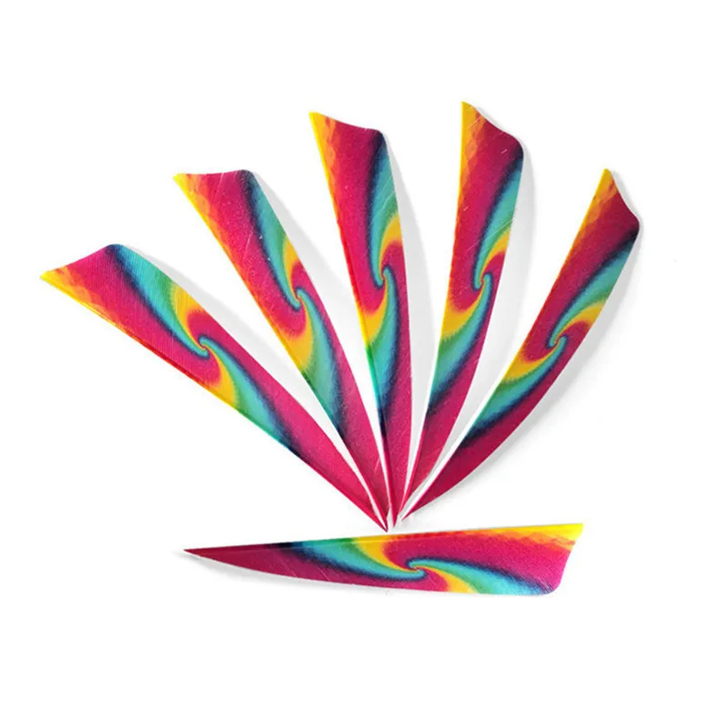 Color11 50pcs 4inch Arrow Feathers Colorful Natural Turkey Feather Right Wing Fletches Vanes For Hunting Shooting Arcehry Accessories - Цвет: Color11