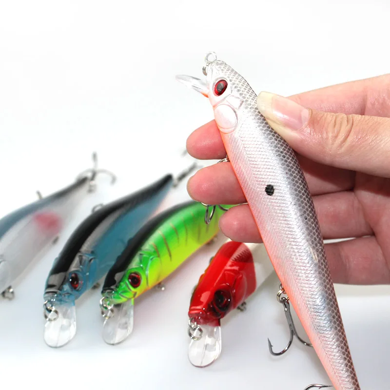 5 Piece Lure Minnow Fishing 23G-14CM Plastic Hard Tackle 4# Hooks Isca Artificial Bait Online | Спорт и развлечения