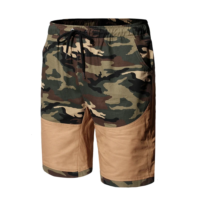 Шорты мужские летние с эластичной талией повседневные камуфляжные комфортные