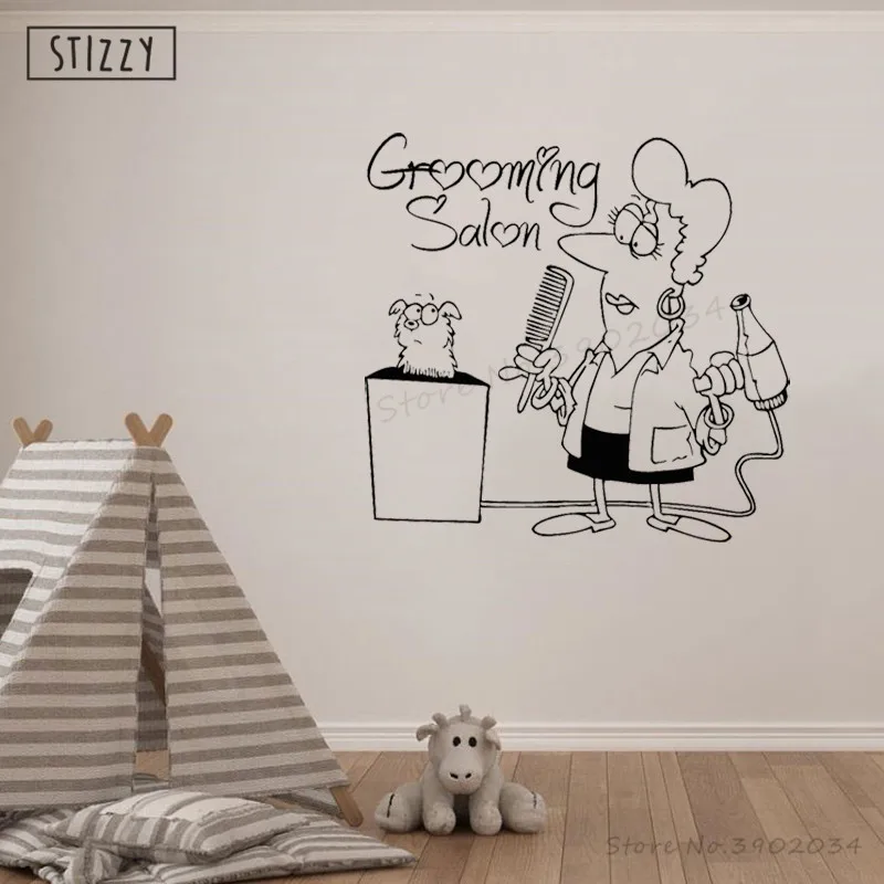 Настенная Наклейка stizzy уход за домашним питомцем салон виниловая настенная