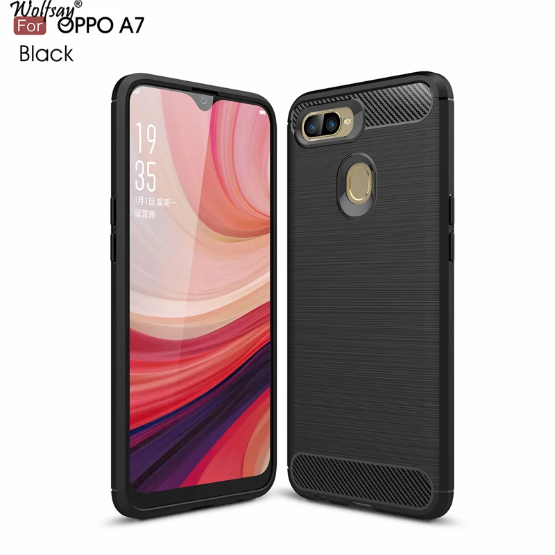 

Wolfsay Anti-knock Case For OPPO A7 Case Soft TPU Brushed Case For OPPO A7 A 7 Business Coque for OPPO A7 2018 Fundas CPH1901