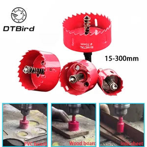 Кольцевые пилы для дерева сверла M42 для работ по дереву, двухметаллическое сверло 15-200 мм для работ по дереву