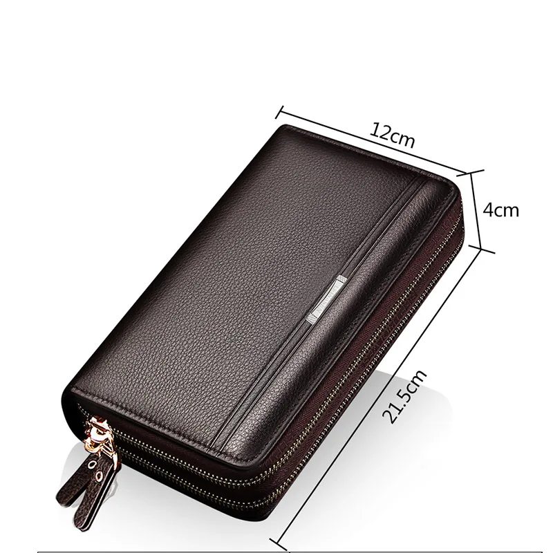 Men wallets with coin pocket long zipper purse for men clutch business Male Wallet Double Vintage Large Purse | Багаж и сумки