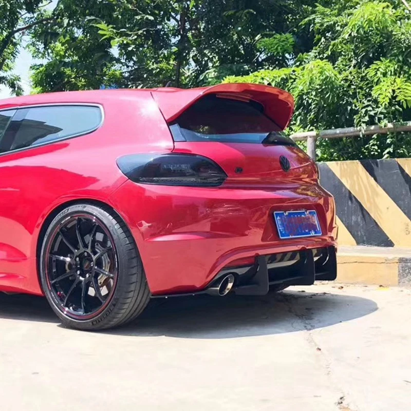 Для VW Volkswagen Scirocco диффузор 2009- Scirocco R украшение ABS черный Задний автомобильный диффузор