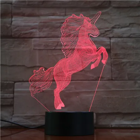 СВЕТОДИОДНЫЙ ночник в виде единорога с дистанционным управлением ночсветильник