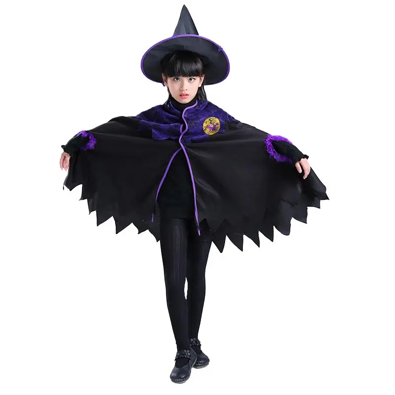 Женский детский костюм на Хэллоуин маскарадные костюмы летучей мыши и ведьмы со