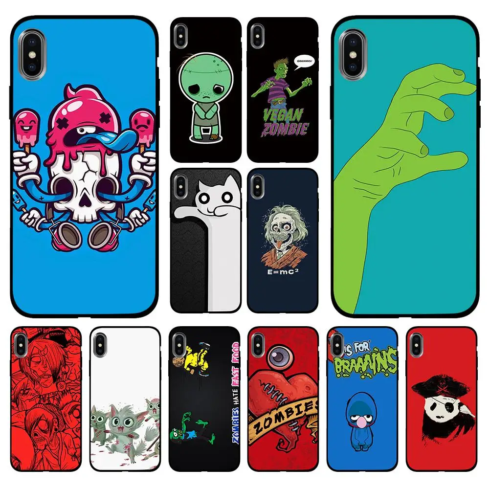 Милый мягкий чехол из ТПУ с зомби для Apple iPhone 6 6S 7 8 Plus 5 5S SE X XS MAX XR силиконовые чехлы
