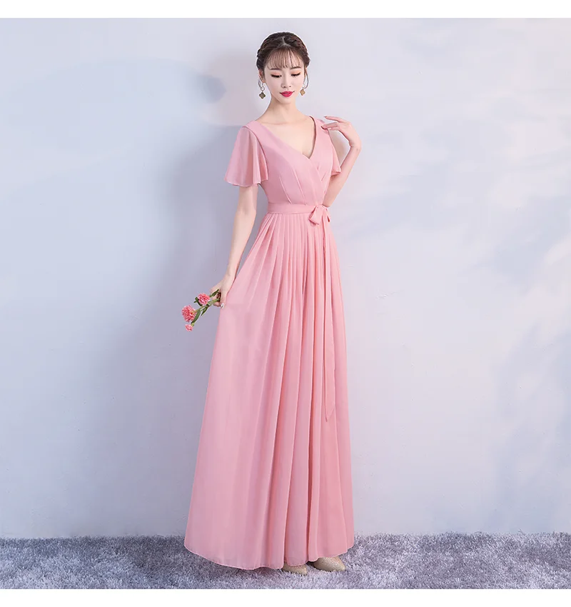 Длинное шифоновое платье подружки невесты для свадебной вечеринки дамские