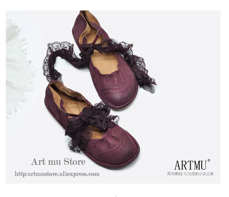 Artmu/оригинальная женская обувь на плоской подошве с закрытым носком; коллекция года; сезон весна; обувь ручной работы на плоской подошве из натуральной кожи на шнуровке с круглым носком в стиле ретро