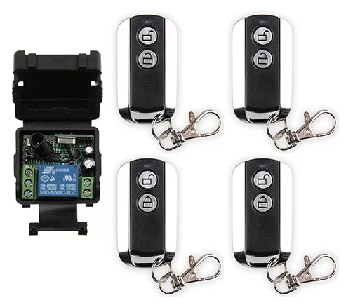 

xuanlongyuan DC12V 24V 1CH 10A Wireless Remote Control Switch Receiver&2Key metal waterproof Remote/Garage Doors/window /lamp