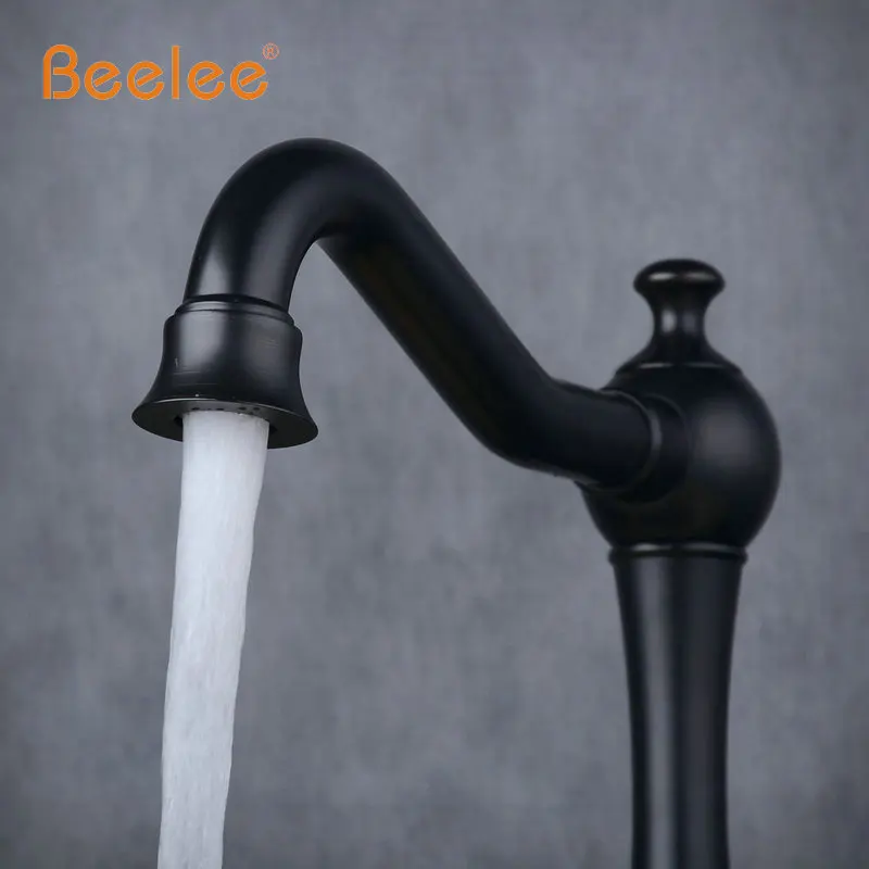 Beelee роскошный новый дизайн латунный смеситель черный никель хром для раковины в