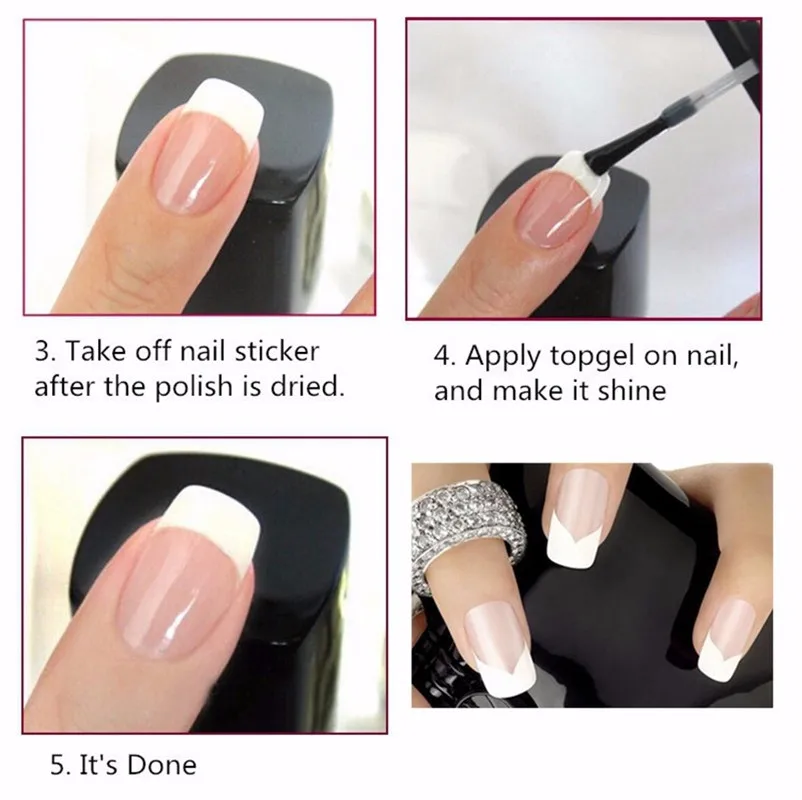 Гель лак для ногтей ROSALIND 7 мл * 4 шт. 2 базовое верхнее покрытие + 10 стикер с