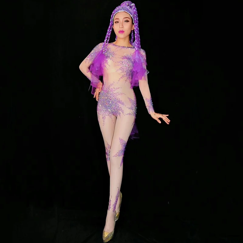 Костюм Zentai из спандекса сексуальный костюм Стразы для джазовых танцев женщин