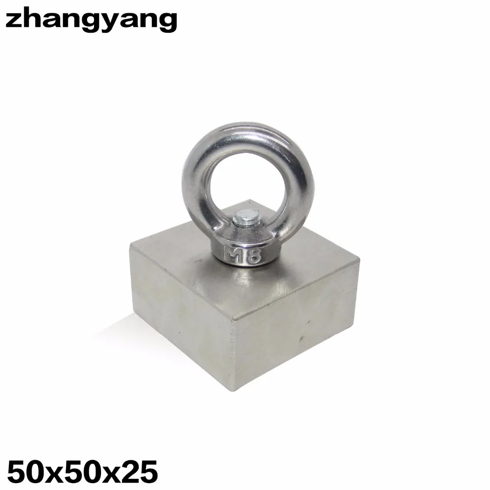 

ZHANGYANG 50x50x25mm Super Powerful Strong Rare Earth block hole magnet Neodymium Magnets F50*50*25mm