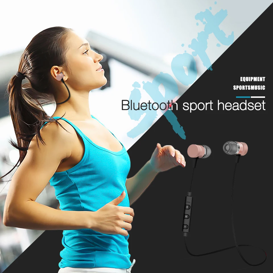 MoreBlue B09 Беспроводной Bluetooth гарнитура Металлические Магнитные наушники Спорт Бег