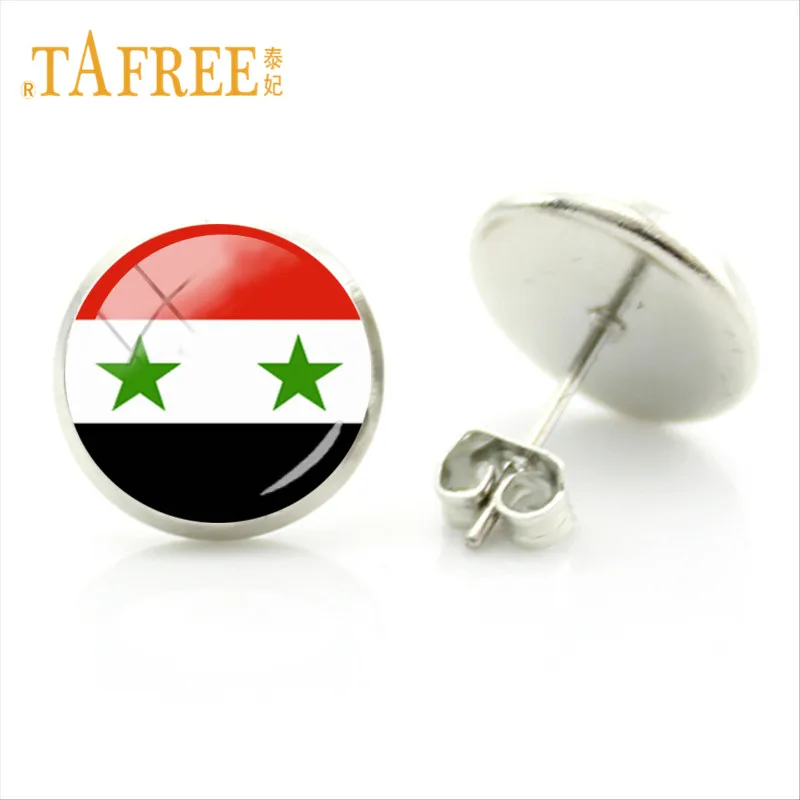 Tafree флаг Турция Испания Япония Швеция Серьги-гвоздики 28 Стили мира Флаг Фото Стекло камни Серьги стимпанк украшения fg87