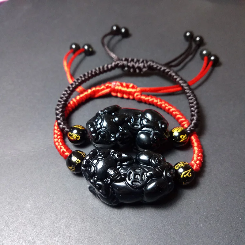 Черный обсидиановый браслет женский Изящные Ювелирные изделия | Украшения и