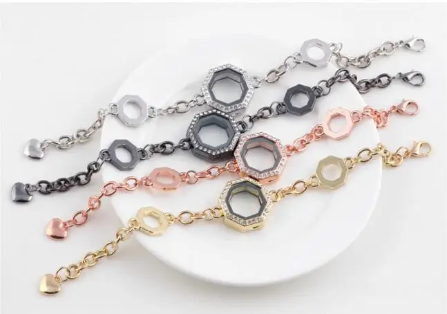 10 шт. 24 мм сплав цинка со стразами ромбовидная память фото магнит стекло жизни