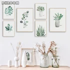 Акварельные растения, листья, холст, живопись, постер в скандинавском стиле, печать, скандинавский настенный художественный минималистский декор, картины, домашний декор