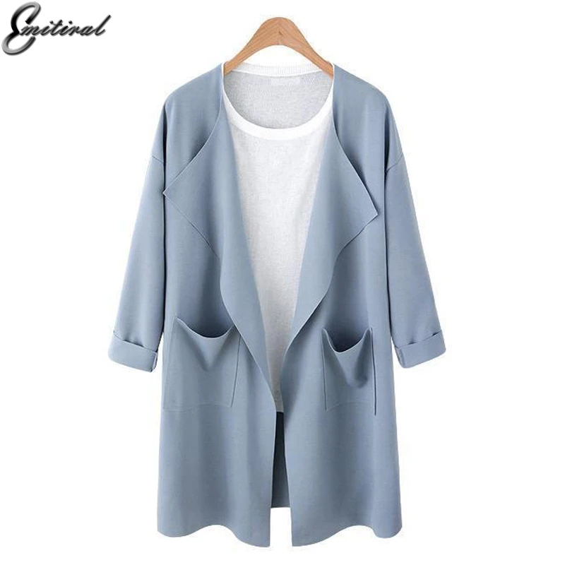 Женский осенне-зимний тренчкот Emitiral 2017 модное женское повседневное Свободное