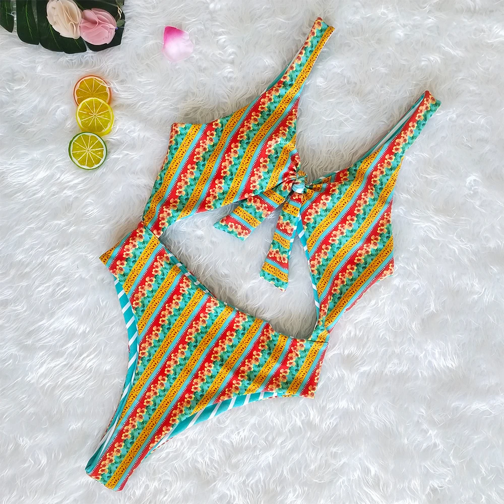 Новинка 2019 года для женщин печати одна деталь купальник обе стороны носить