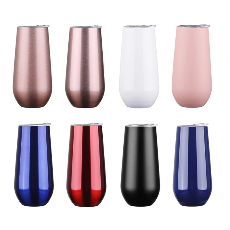 6ozChristmas с крышками Swig винный бокал для шампанского пива термос Stemless флейта из нержавеющей СВИГ стакан вакуумная фляга-термос с изоляцией