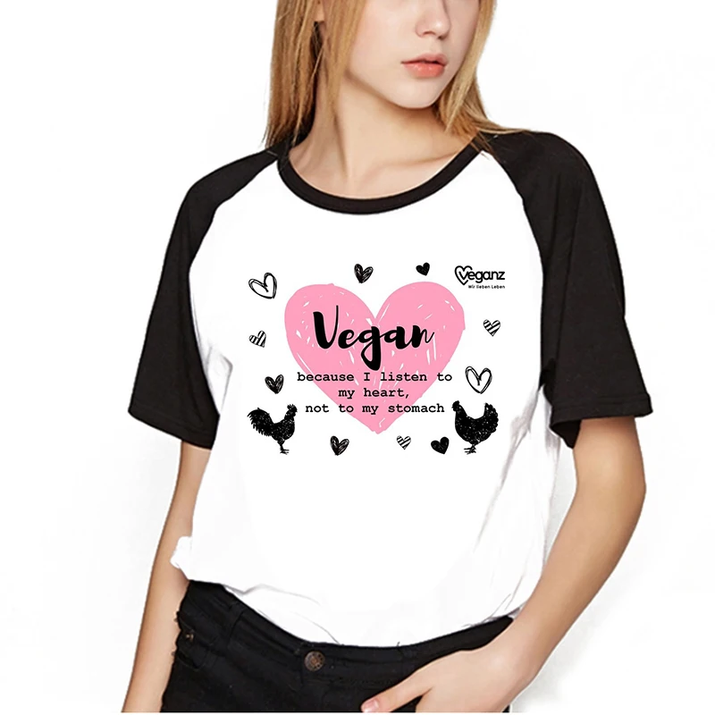 Vegan Футболка смешно печатных Vegan рубашка Для женщин вегетарианские Kawaii Футболка женская Femme футболки Модная Футболка