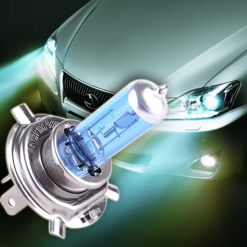 2pcs12V 100W H4 6000 К супер яркий белый автомобилей головной светильник Светильник лампы
