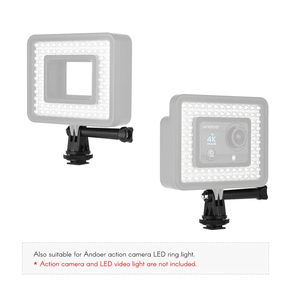Адаптер для крепления на горячий башмак Andoer экшн камеры GoPro Hero 6 5 4 3 s светодиодный