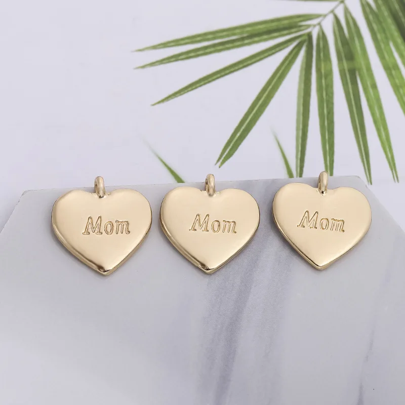 Подвеска в виде сердца с надписью мама 15 мм|Шармы| |