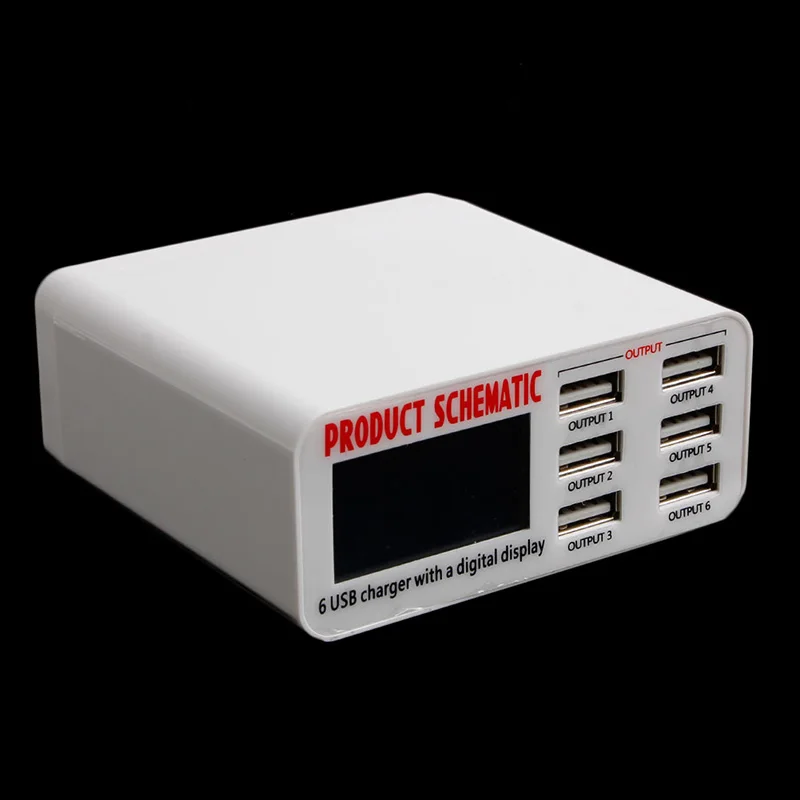Штепсельная Вилка стандарта ЕС/США/Великобритании 6 usb портов адаптер для быстрой